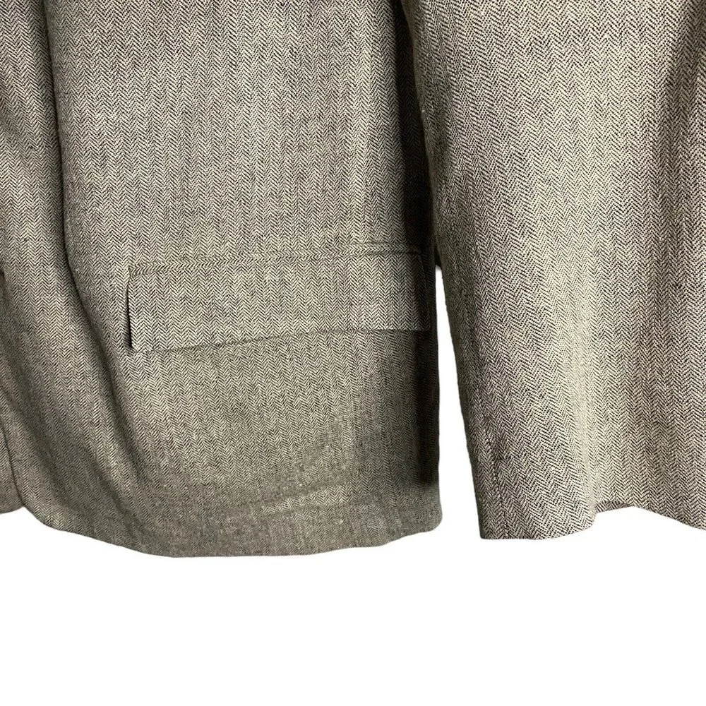 Paolo Giordano Men's Gray Herringbone Single Breasted Notch Lapel Blazer